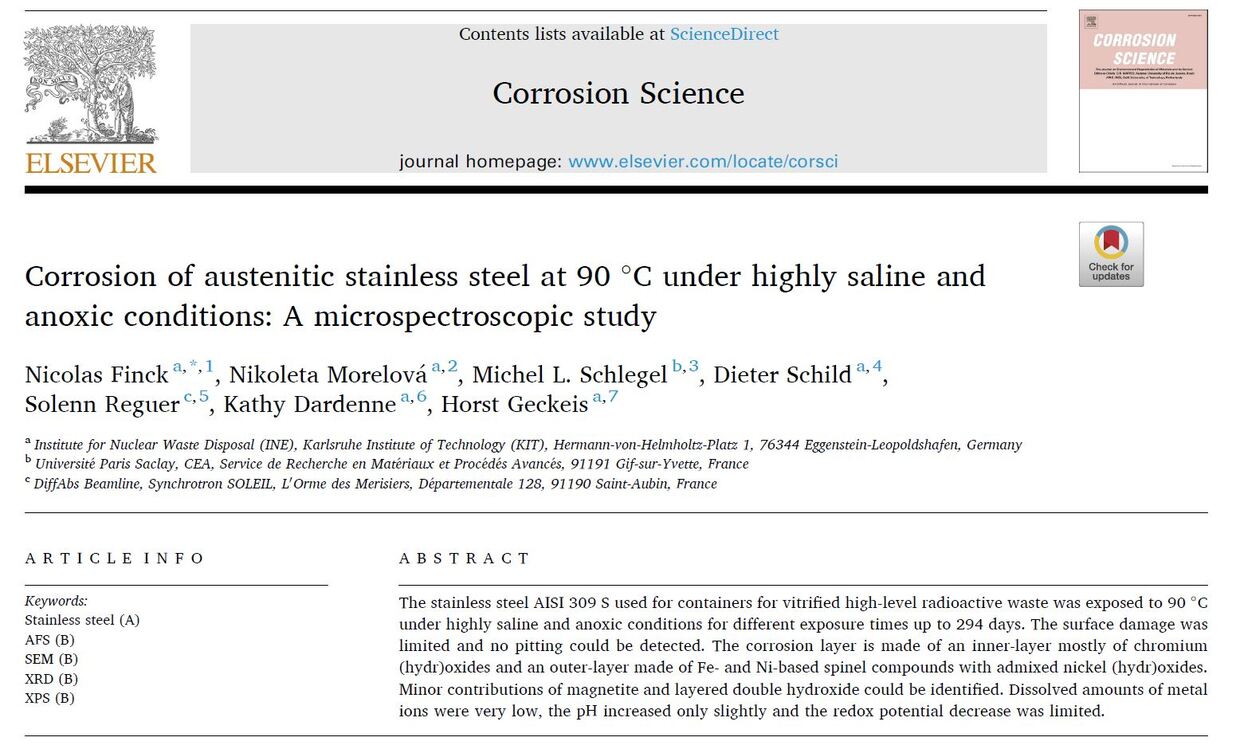 Finck et al. Corrosion Science 2023